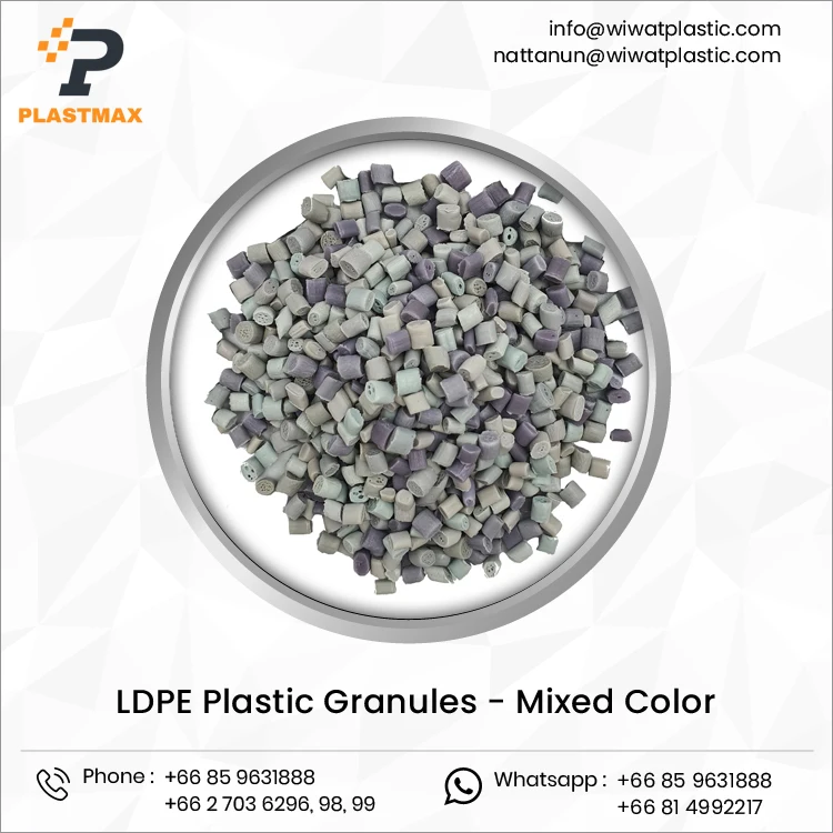 Thailand Origin Manufacturer of Hot Selling Mixed Color LDPE Recycled Granule for Wholesale Purchasers