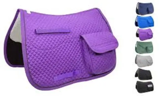 Wholesale Australian Quilted Saddle Pad Purple Color Comfortable Pocket Design with Polycotton Lining Customizable Logo