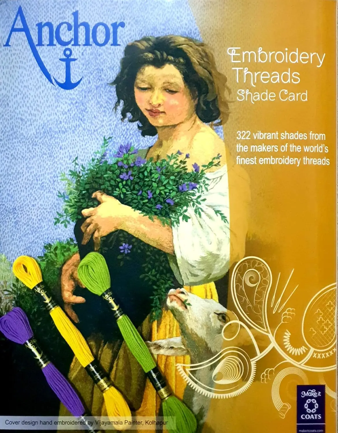 Anchor Cotton Embroidery Thread Shade Card, 1 PC, Cotton Embroidery Threads Shade Card 322 Shades Handcrafted ,  wholesaler