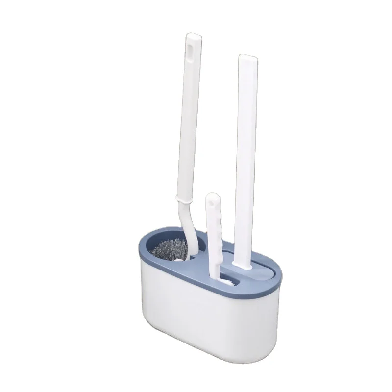 Toilet bowl brush set household brush 360 degree universal double brush head holder wall mounted toilet corner cleaning Tools