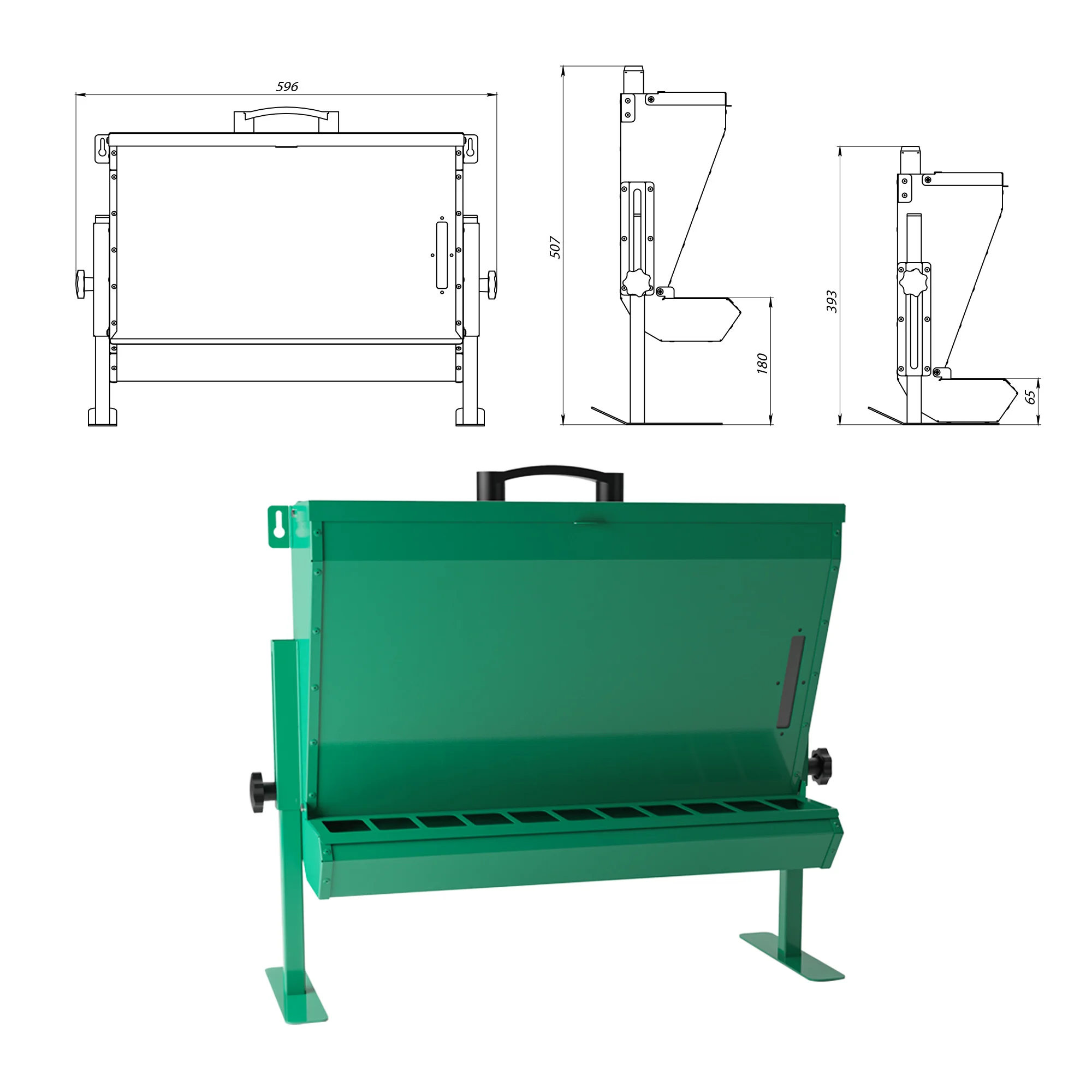 Poultry Hopper Feeder CF-1 with Adjustable Legs and Big Capacity (12kg)
