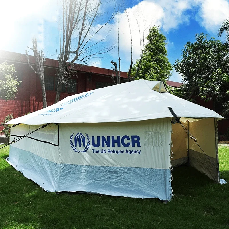 Custom Multipurpose Large Double Layers Waterproof 10-person Family Emergency Rescue Tent For Disaster Relief Refugee Shelter