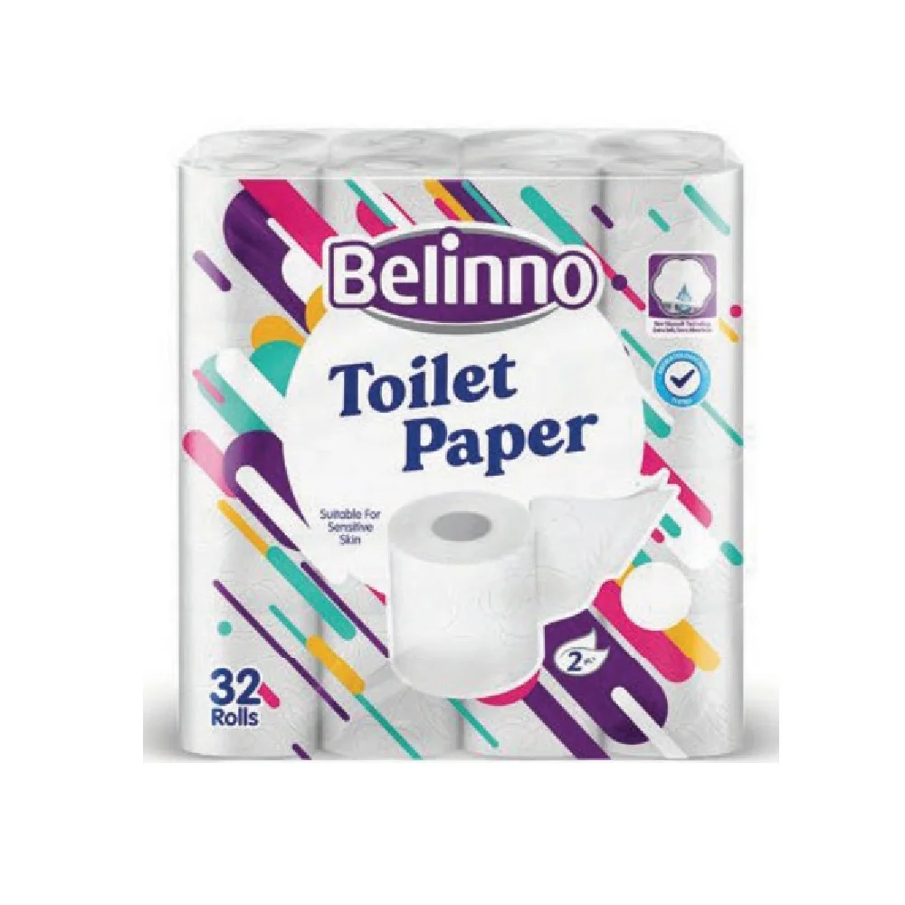BELINNO ECONOMY TOILET PAPER 32 ROLLS 2 PLY High Quality Towel Paper Best Price Tissue Paper Toilet Roll From Turkey