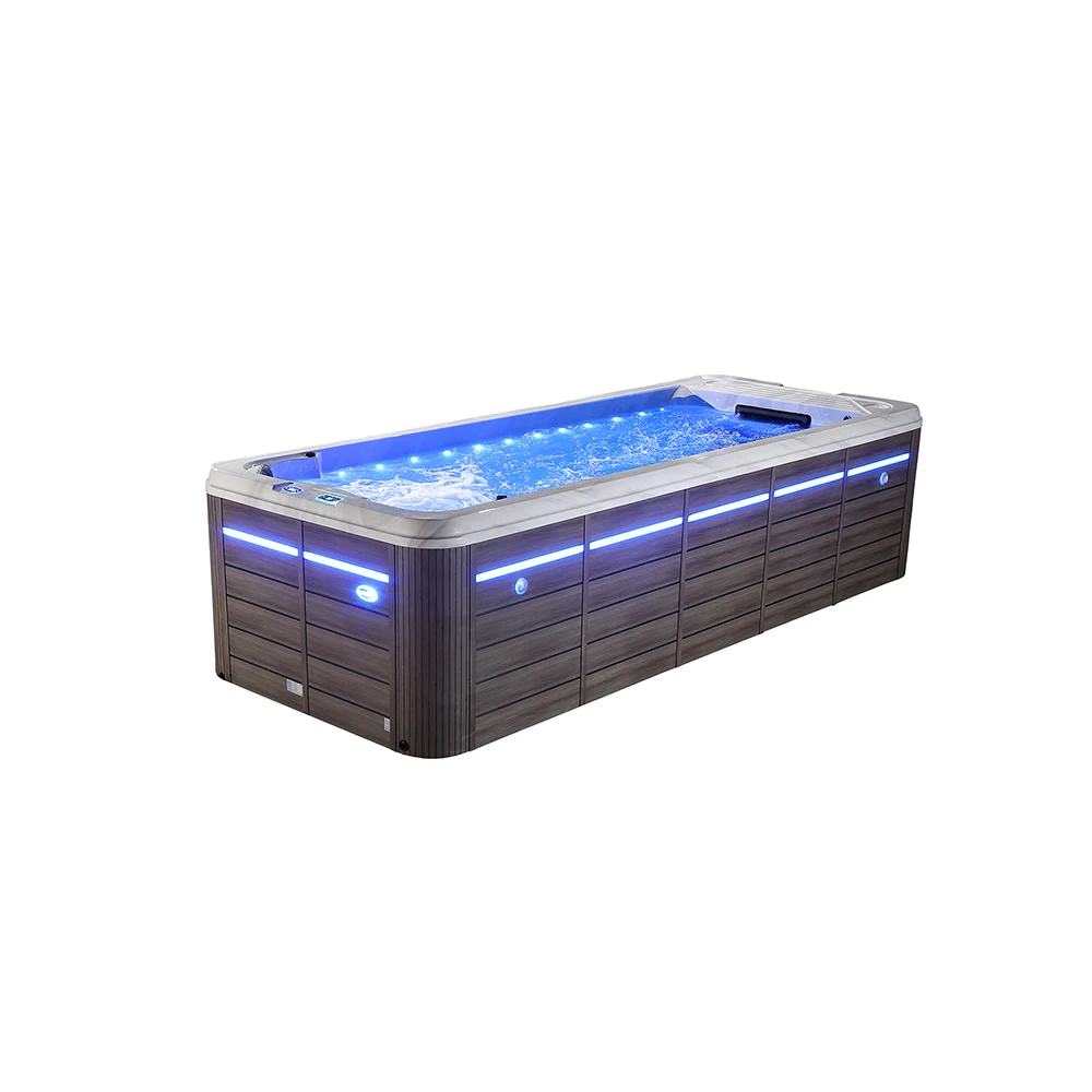 Mona Lisa outdoor endless fiberglass swimming pool open air swimming spa 6 m mini swimming pool