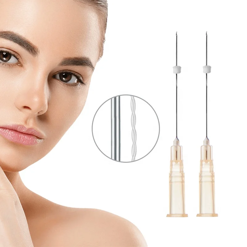 Medical absorbable 26g 38mm 60mm 90mm somker lines lip contour nasolabial folds face lifting tornado pcl thread