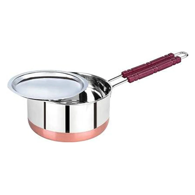 Finest Quality Stainless Steel Sauce Pan Elegant Design Flat Base Stainless Steel Copper Bottom Sauce Pan Cookware With Handle