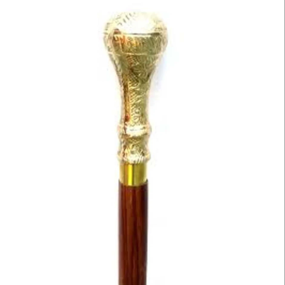 Nautical Wooden Walking Stick Designer Brass Handled Walking Sticks Walking Canes For Old Man and Woman