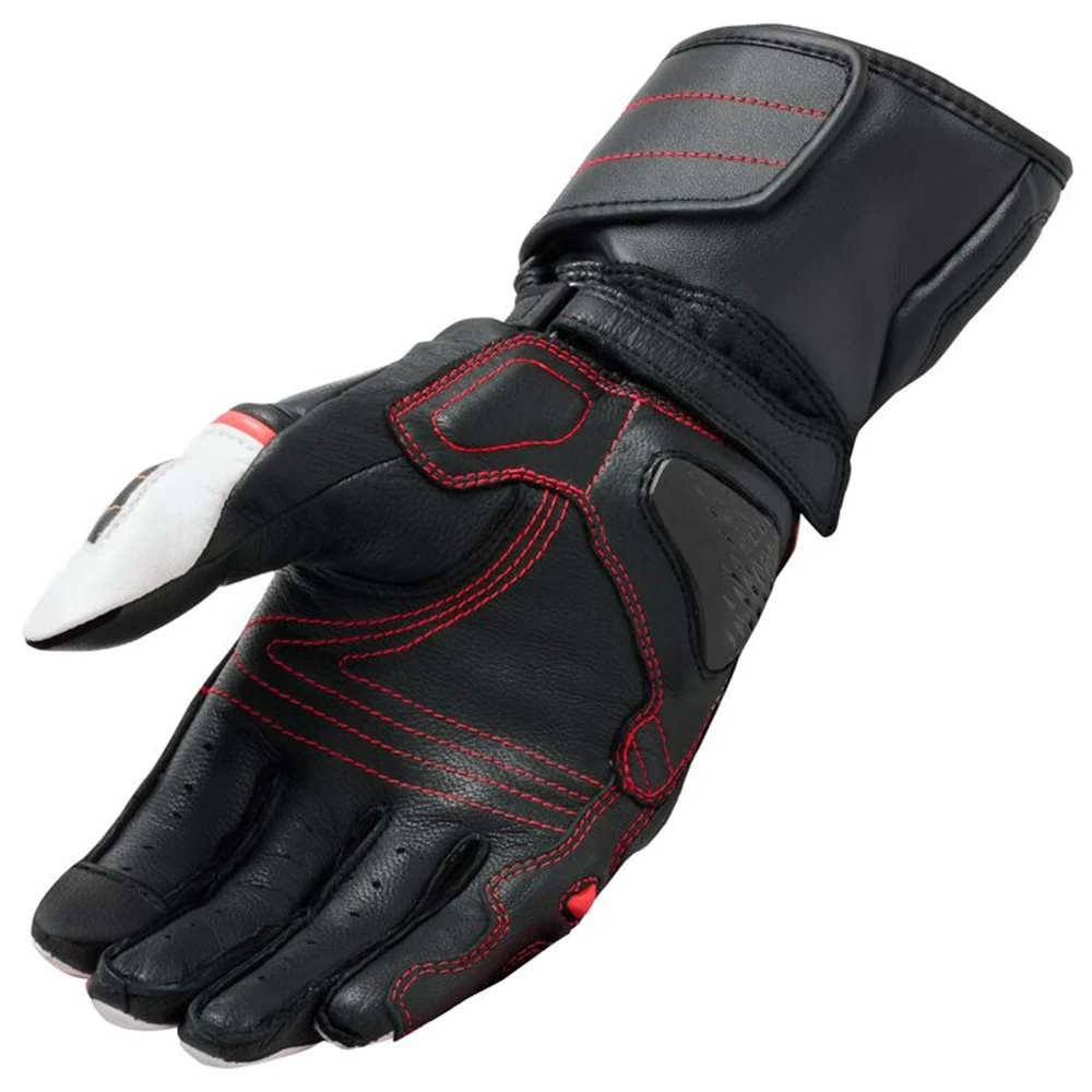 Long Motorcycle Riding Leather Gloves High Quality Carbon Fiber Racing Gloves Touch Screen Motorcycle Gloves