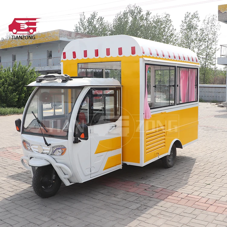 TIANZONG R6 piaggio ape tricycle food cart Mobile tricycle food truck snack street food trailer
