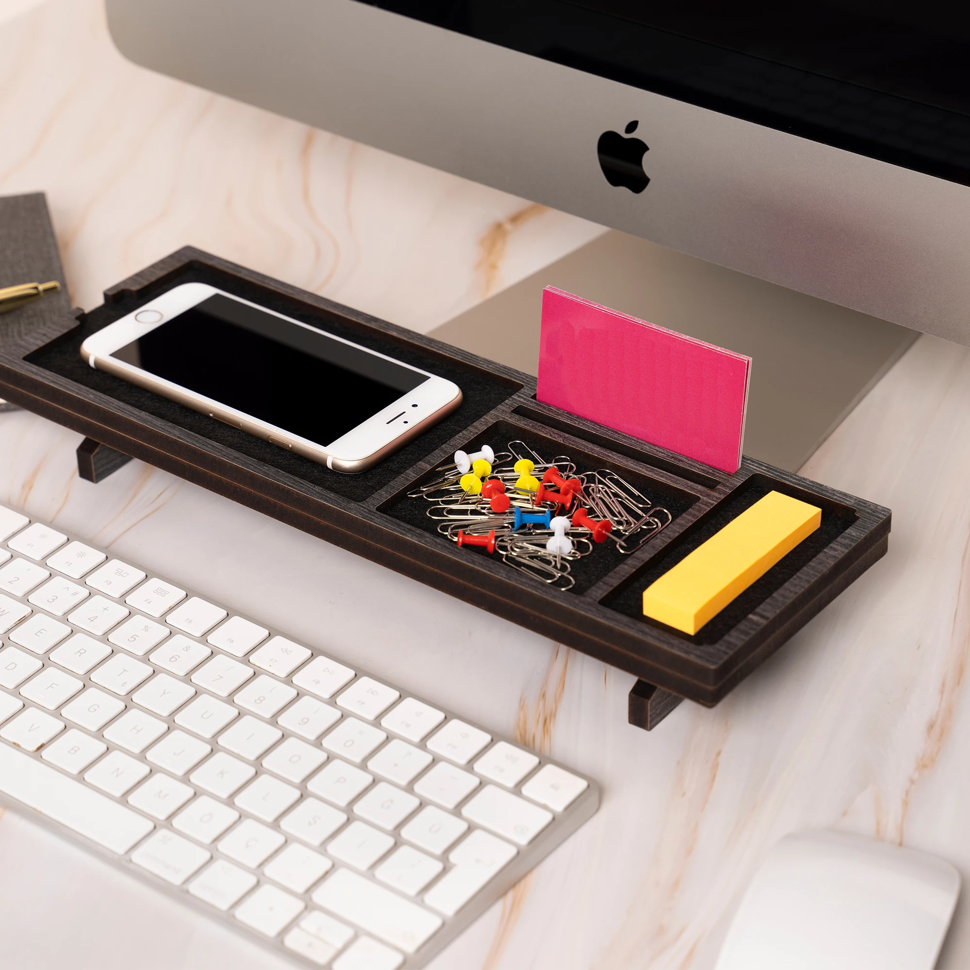 Home office lovely Desk accessory wooden table organizers workplace organization office desk mdf organizen phone stand NMD04A
