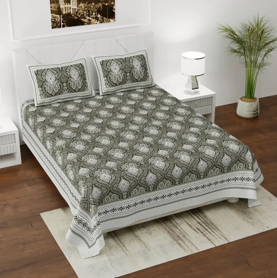 Indian Traditional Hot Selling Single Bed Winter White Microfiber Comforter Queen Size Polyester Filling Quilted Duvet Quilt