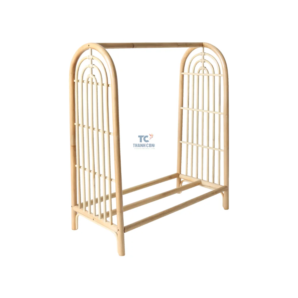 High quality rattan clothes hanger rack stand assemble customized size hanging racks made in Vietnam