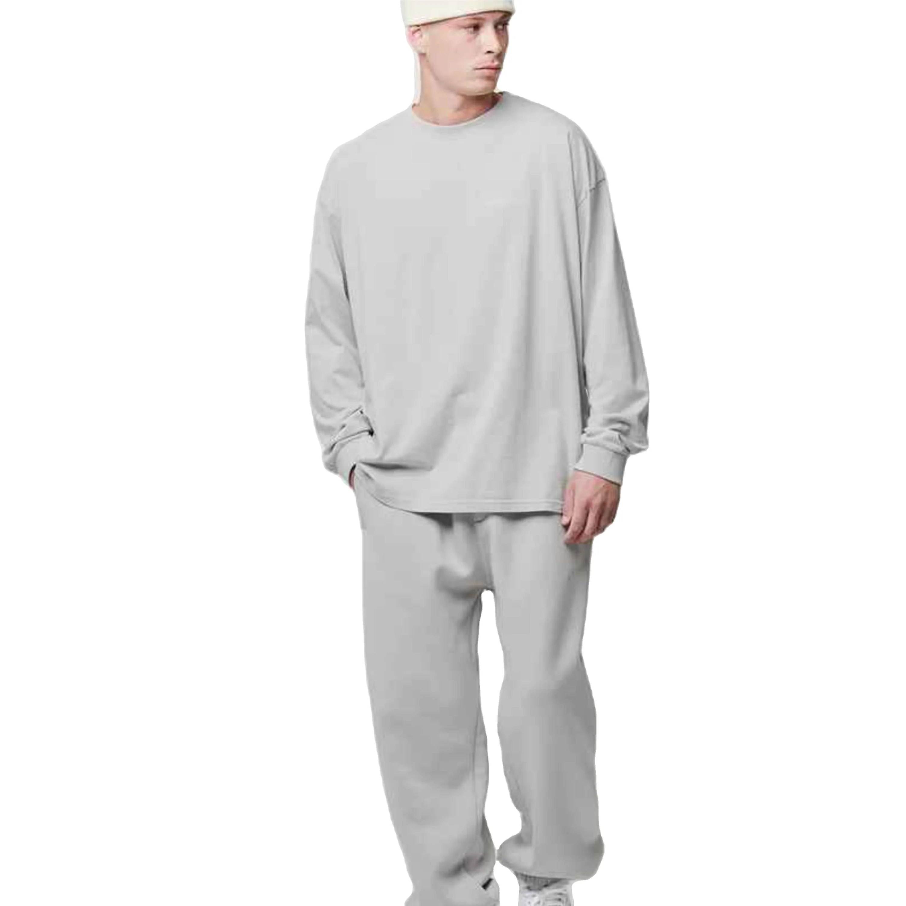 2024 OEM Custom Manufacturer Men waffle clothes Solid waffle knit long sleeve tee Heavy pocket thermal t shirt