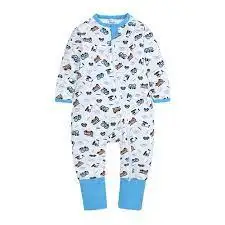 GOTS Certified 100% Organic Cotton Zipper Footie Baby Jumpsuit Romper