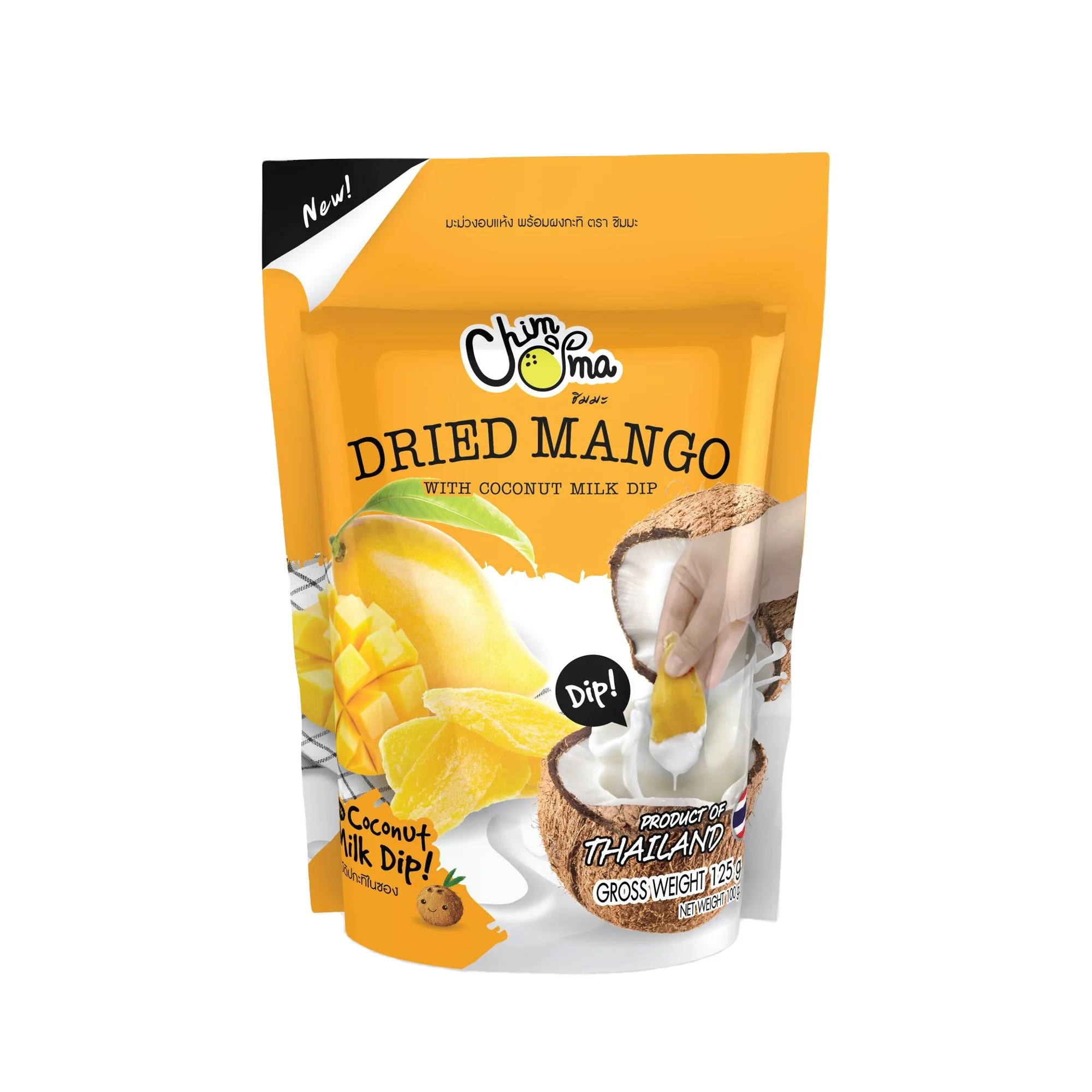 Горячая Распродажа: Тайский первый в мире фруктовый сушеный манго с кокосовым молоком Dip 100 г здоровая премиум-закуска от натурального бренда Chimma