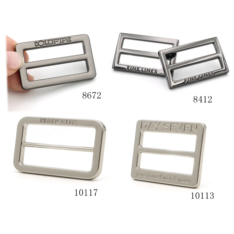 20mm Silver Plated Bag Strap Buckle Metal Adjustable Buckle Slide Triglide Buckle for Bags