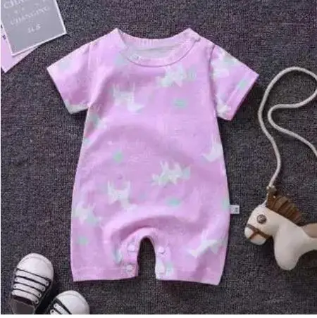 custom made snap button Baby Onesie 100% Cotton Wholesales New Born Baby Clothes unisex  Baby Rompers