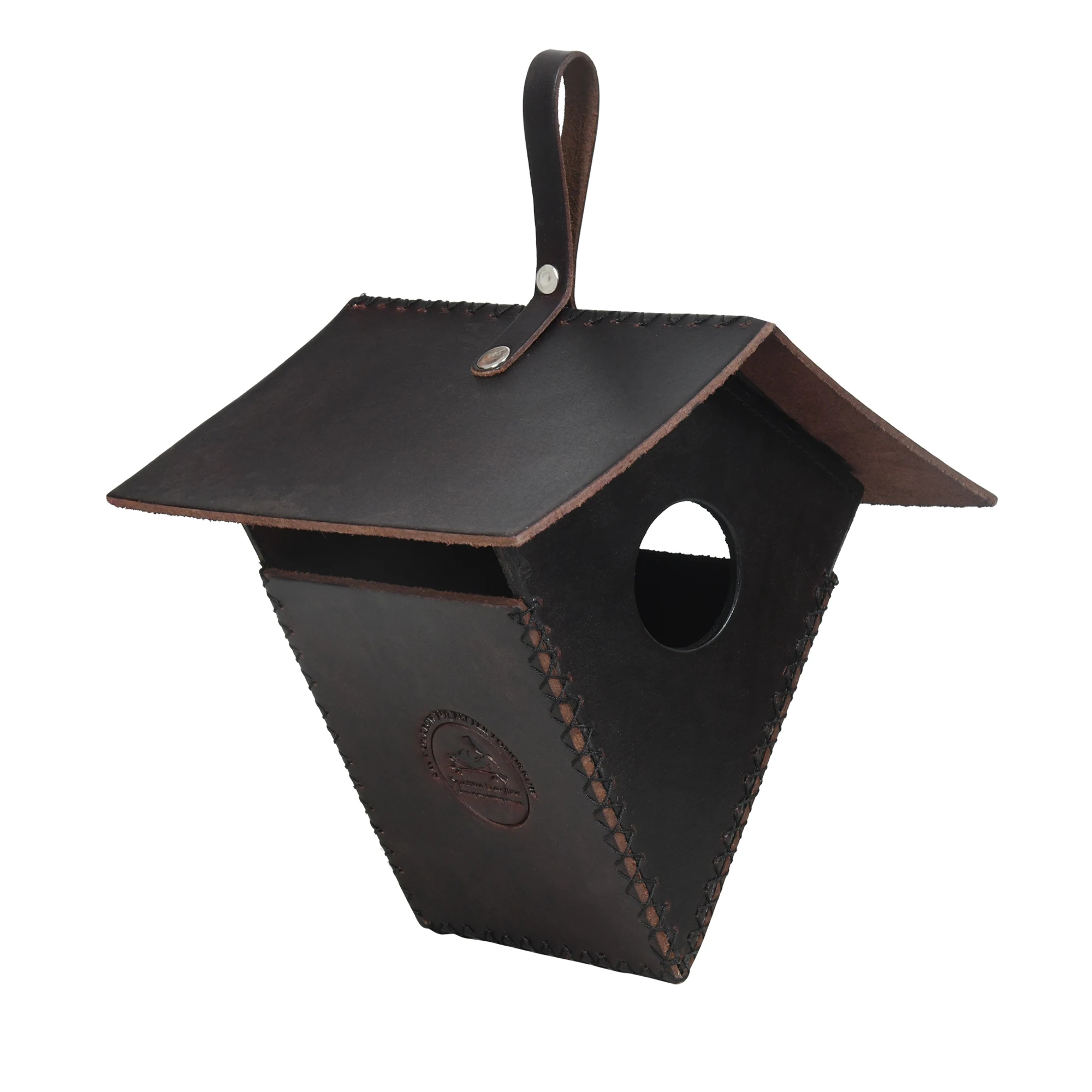 TOP TRENDING LEATHER BIRD HOUSE HANDCRAFTED NATURAL HIDE LEATHER NATURE FRIENDLY BIRD RAIN SHELTER SMALL BIRD HOUSE