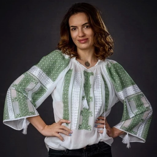 Women Romanian Blouse Embroidery Long Sleeve Designer V-Neck Tassel Top For Women