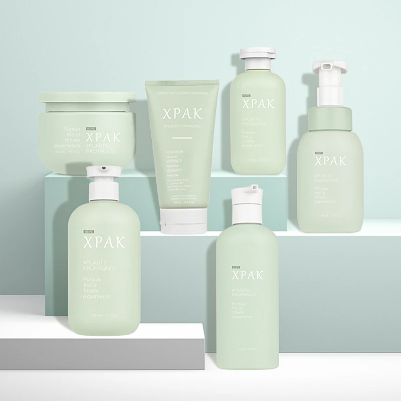 Recycled 100/150/250/300/420/520ml lotion pump bottle cream jar cosmetic tube container hdpe shampoo bottle sets