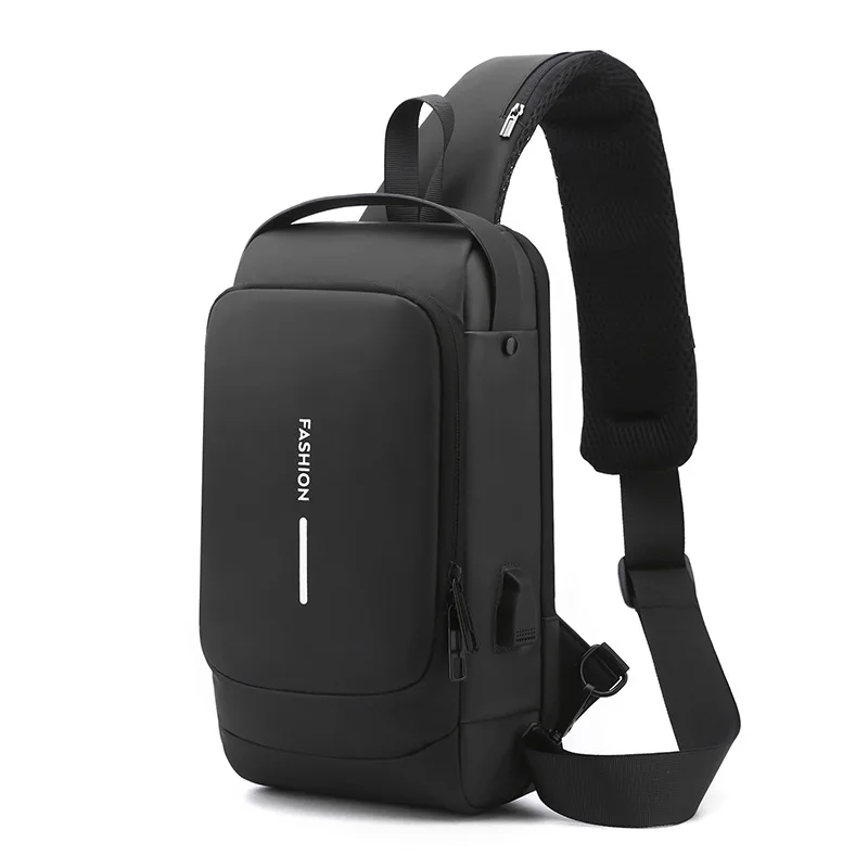 2023 Fashion Waterproof Usb Men Cross Body Sling Bag Men Chest Shoulder Bag For Men Anti Theft Shoulder Sling