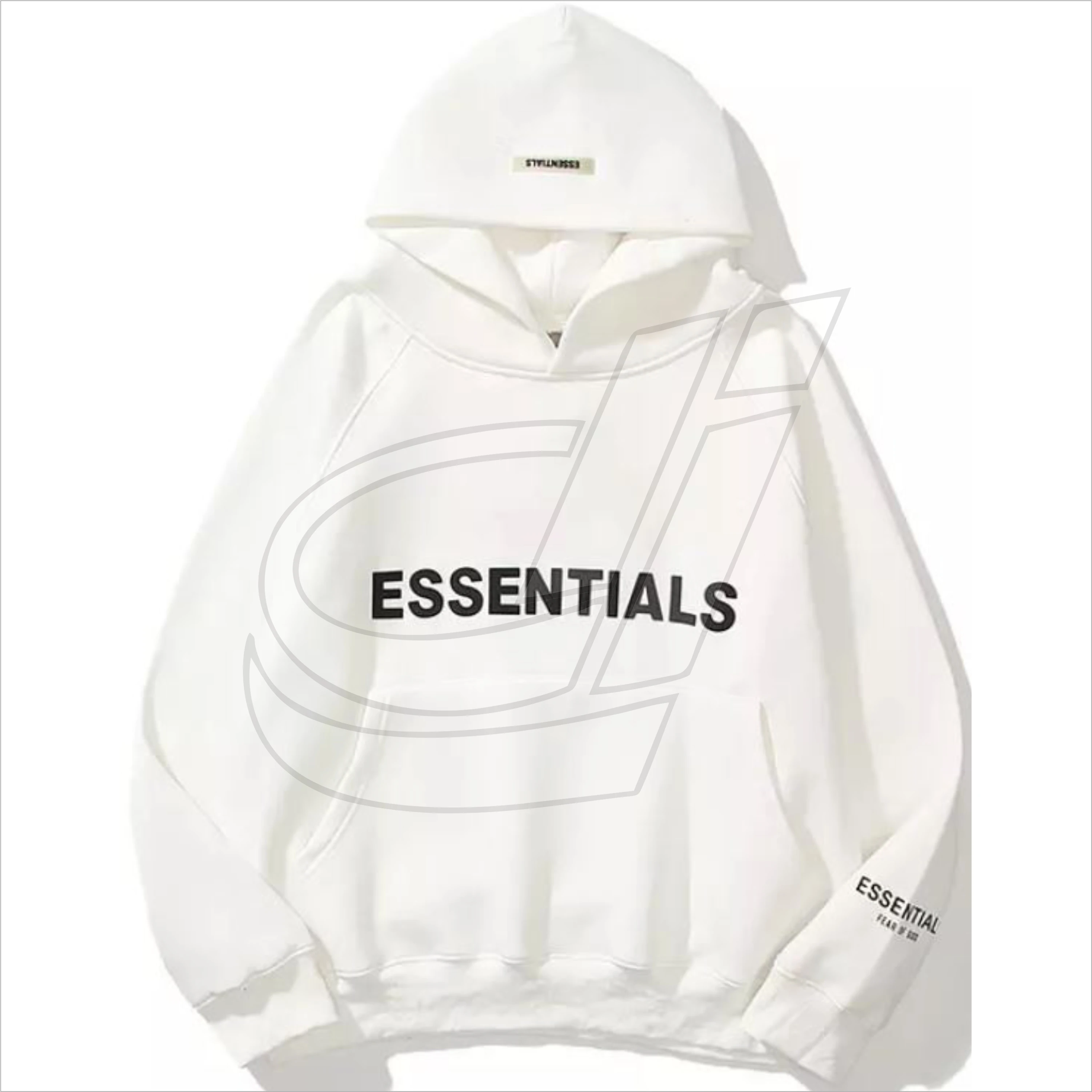 high quality essential double line chest letter sweater men loose jacket hooded for men