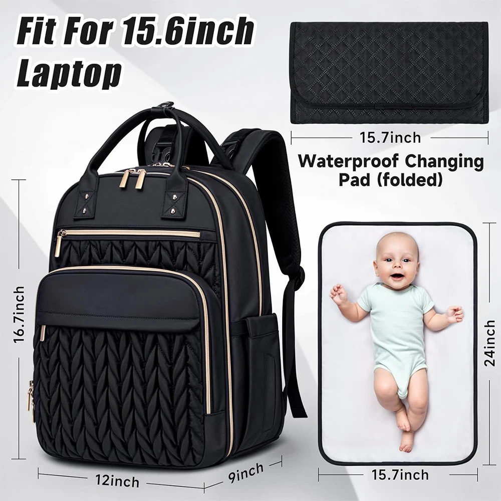 Factory Custom Large Mommy Bag Baby Diaper Bag Backpack with Changing Pad Waterproof Travel Nappy Organizer Baby Stroller Bags