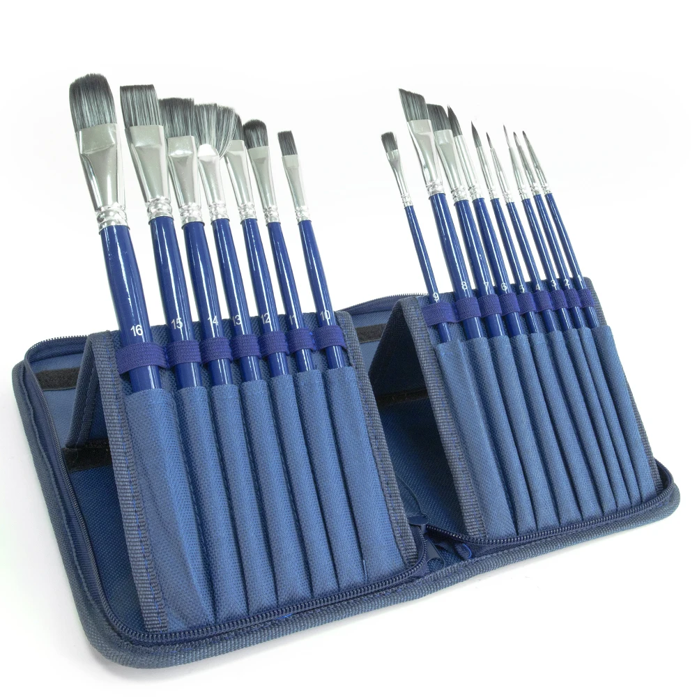 16 pieces Pop-up Painting Brush Set Professional Artist Painting for Oil Painting Acrylic WatercolorA Art Brushes