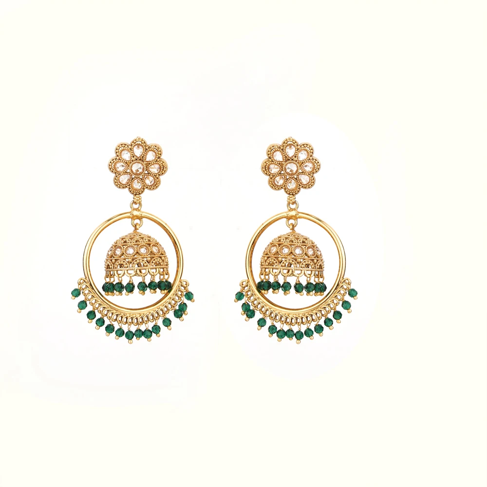 Artificial Gold Plated Antique Classic Bali Earring 214087 Fashion Jewellery Exporter in India