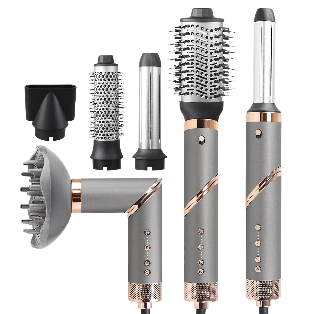 6 in 1 Powerful Brushless Negative Ion Metal Hair Dryer Brush Hight Speed 6 in 1 Hot Hair Dryer Set