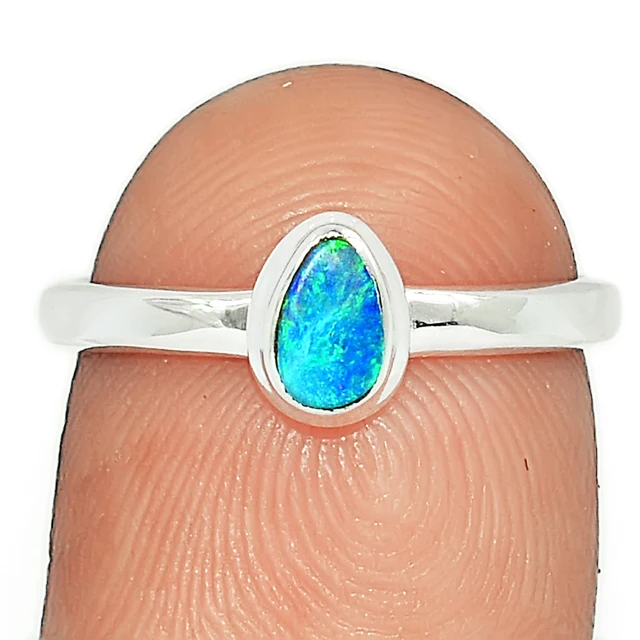 Natural Sky-Blue Opal Gemstone Cabochon Jewelry Opal Crystal Nuggets, 925 Sterling Silver Jewelry
