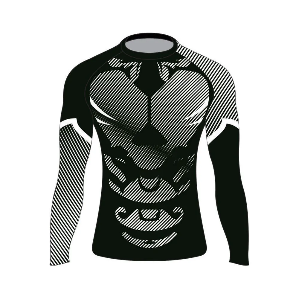 Factory Custom OEM Design Mens Compression Mma Rash Guards Custom Sublimated Printed Rash Guard