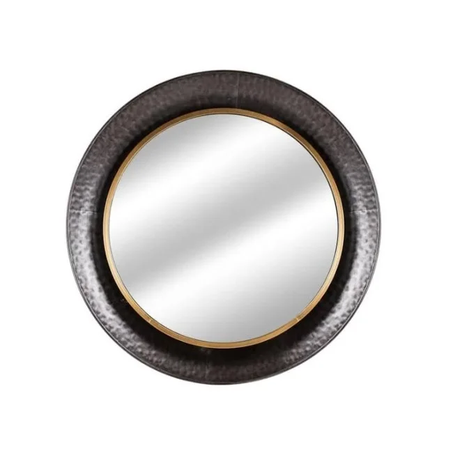 Hanging wall decoration mirror/flower shape rattan frame mirror handmade crafts wholesale For Bedroom Bathroom Living Room