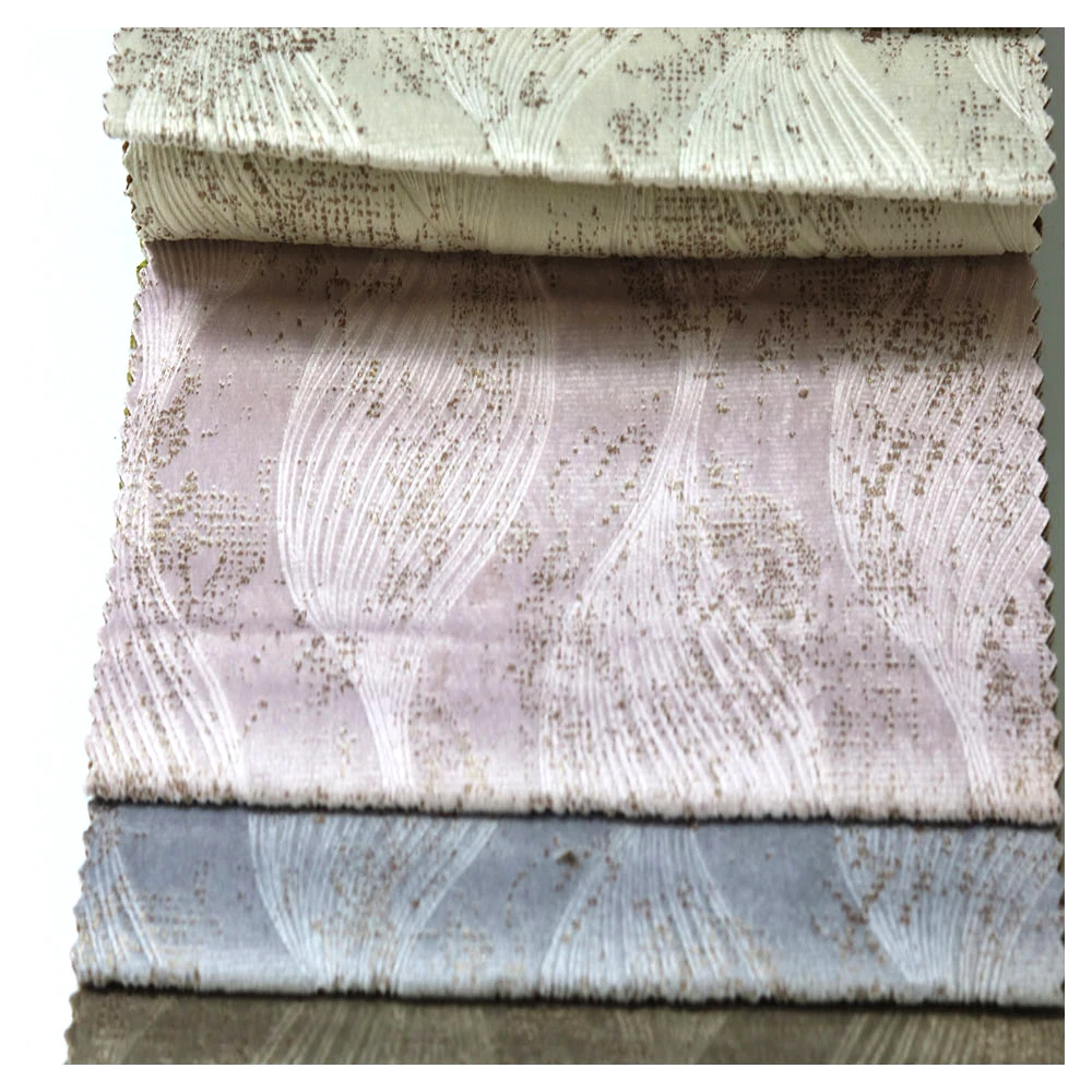 Customized Design Holland Velvet Multicolour Embossed Supersoft Velours Fabric for Sofa Set