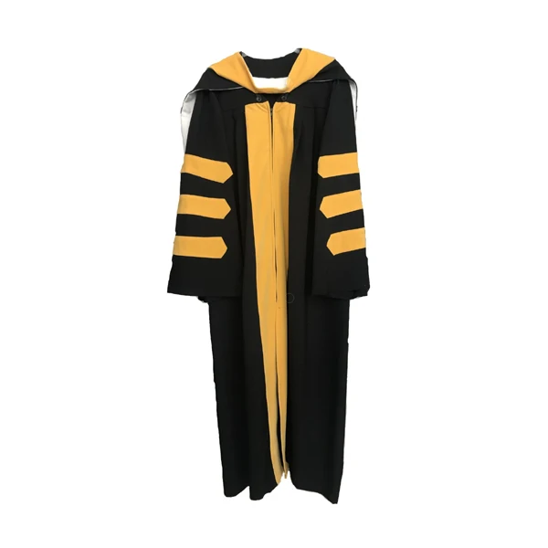 Custom High Quality Graduation Doctor Cap Tassel Dress Gown Ariro Unisex Deluxe Doctoral Graduation Gown and Doctoral Hood 8
