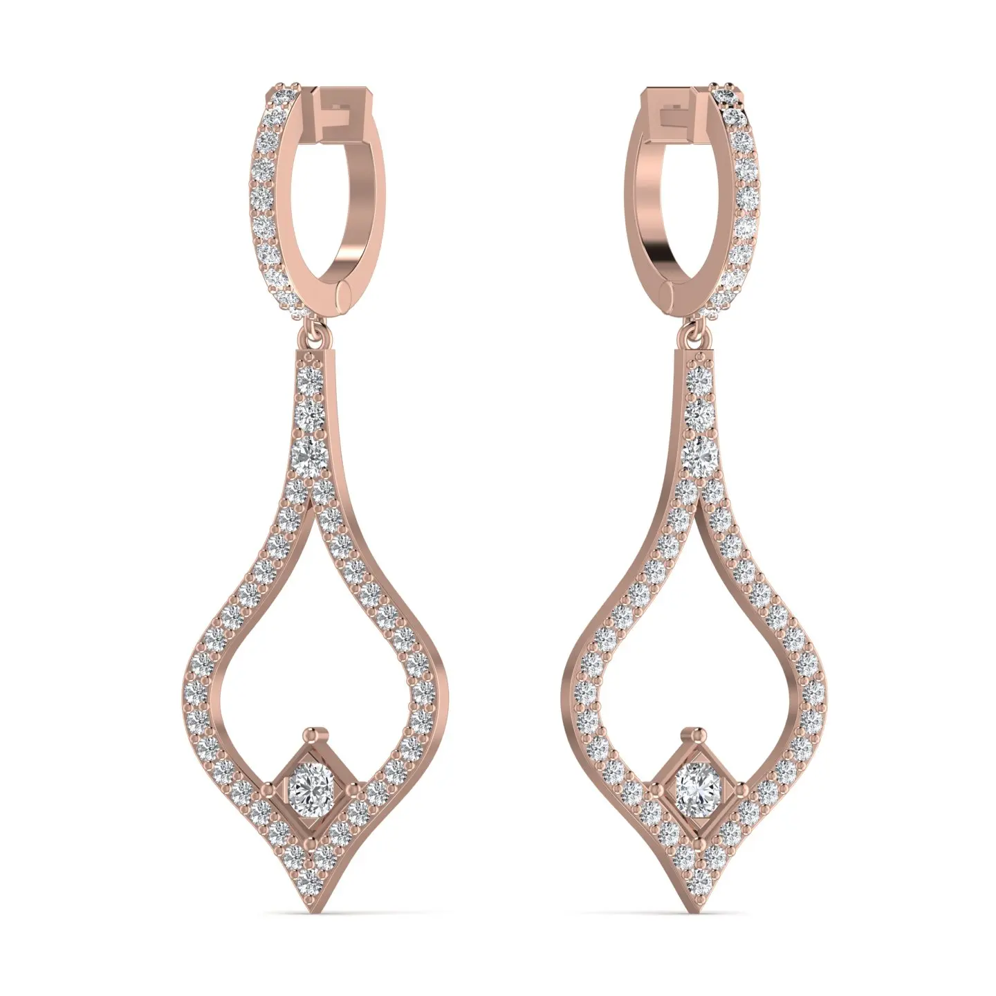 Delightful 14kt Solid Yellow Gold Fine Jewelry Long Dangle Drop Earrings with Natural Diamond Pearl Engagement Gift for Women