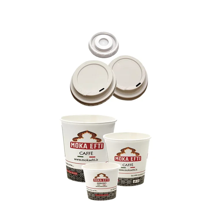 Take Away Paper Cup With Lids 1000 pz - 4oz Espresso - Red Black White - Printed Logo - For Hot Beverage