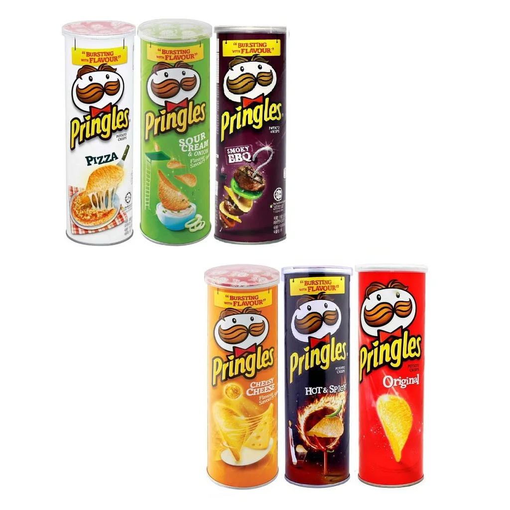 Factory Price Pringles Potato Chips Variety Flavors to Choose (Original/ Sour Cream/ BBQ/ Cheese/ Hot & Spicy/ Pizza)