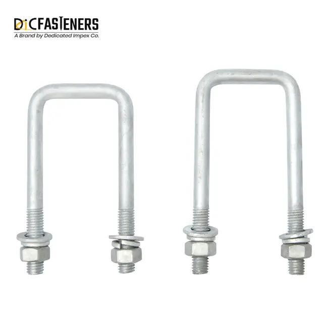 ASTM/ASME SA 312 оцинкованные стальные U-образные болты TP 304 из нержавеющей стали квадратное крепление оцинкованная отделка Стандарты DIN & ISO