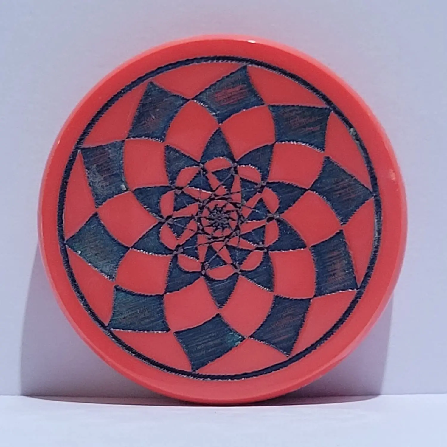 Premium Quality Floral Engraved red and Black Resin striker for carrom at wholesale rate by ZAM ZAM IMPEX