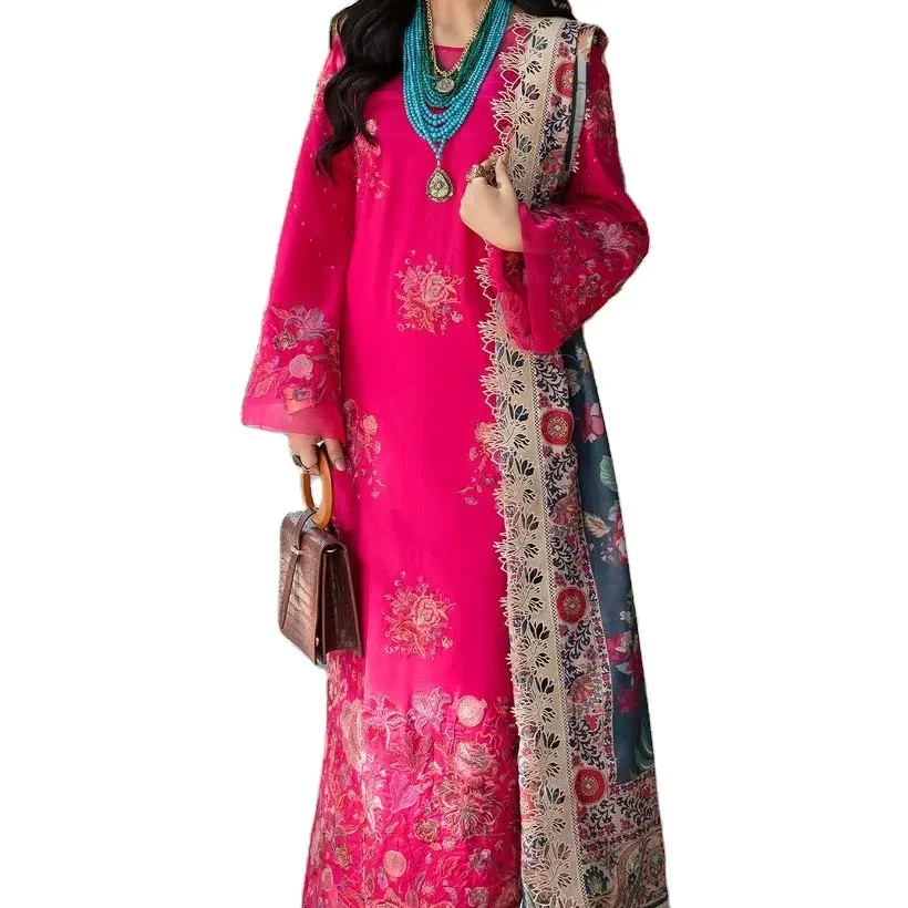 best fabric quality pakistani women summer daily wear lawn 3 piece suit latest collection in premium packaging