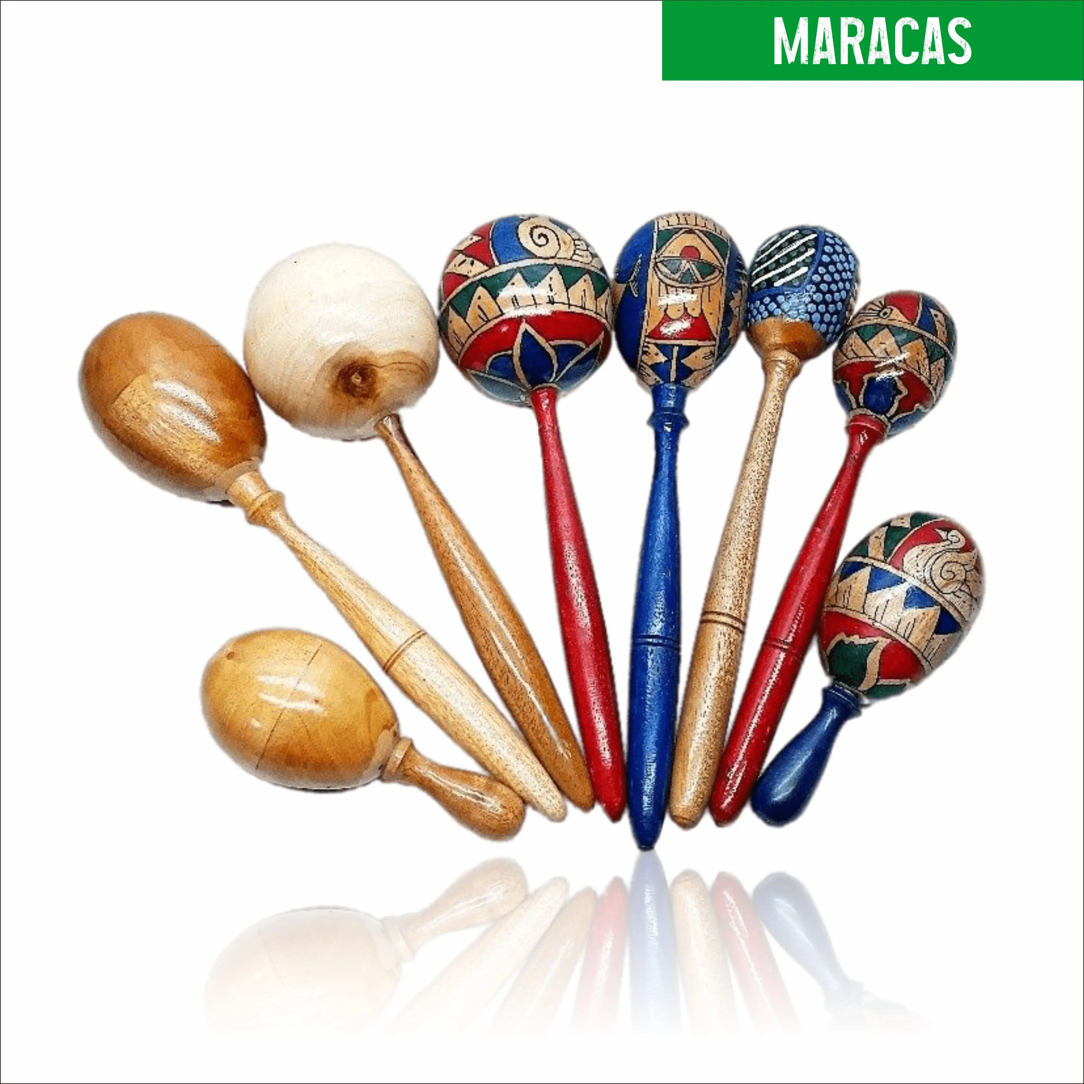 MARACAS TRADITIONAL MUSIC INSTRUMENT WOODEN MOTIF