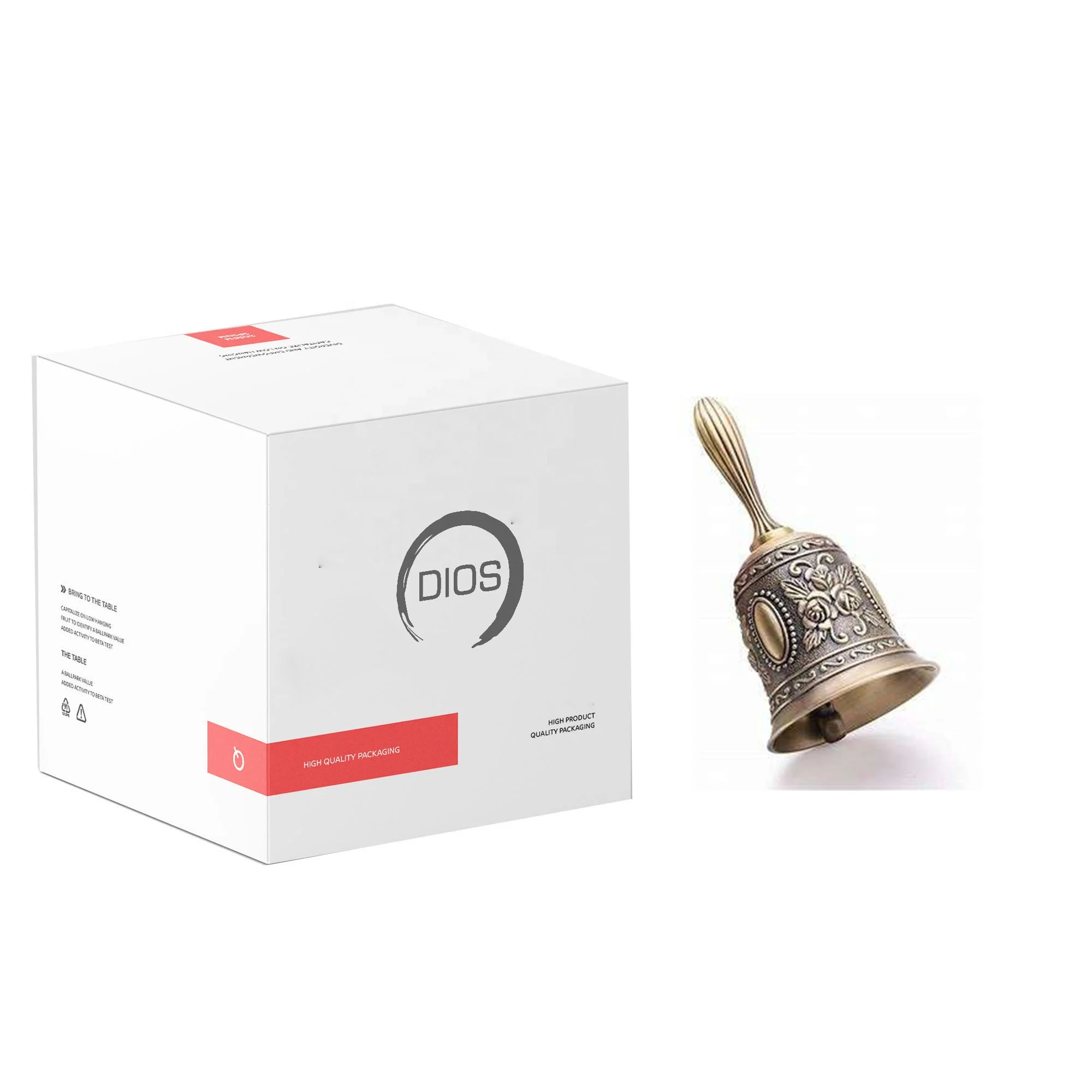 Customized Design Brass Hand Bell High Quality Premium Pure Solid Brass Hand Bell Elegant For Home Church School Usage