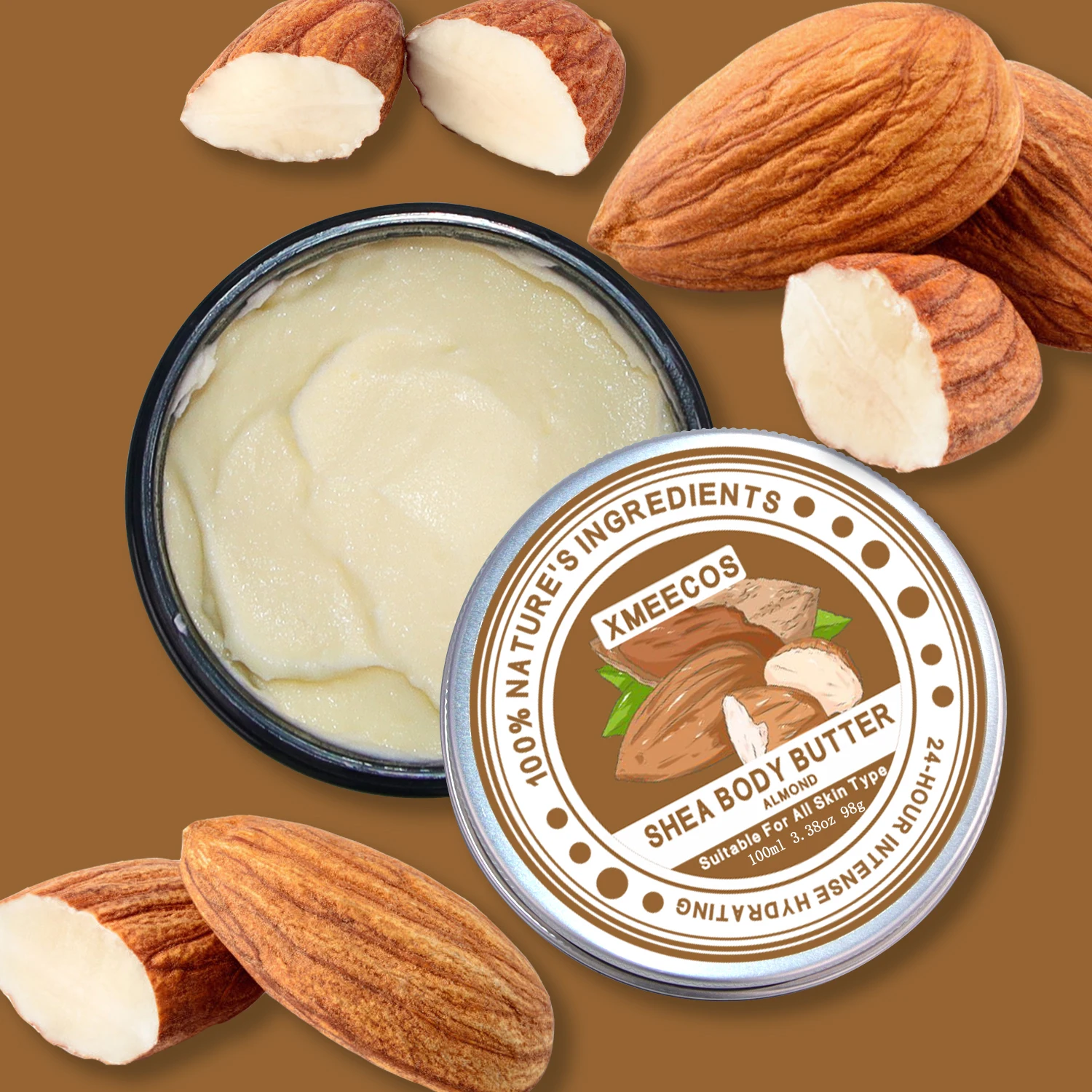 Private Label 100% Pure Organic Whipped Shea Body Cream Body Lotion Whitening Moisturizing Almond Body Butter