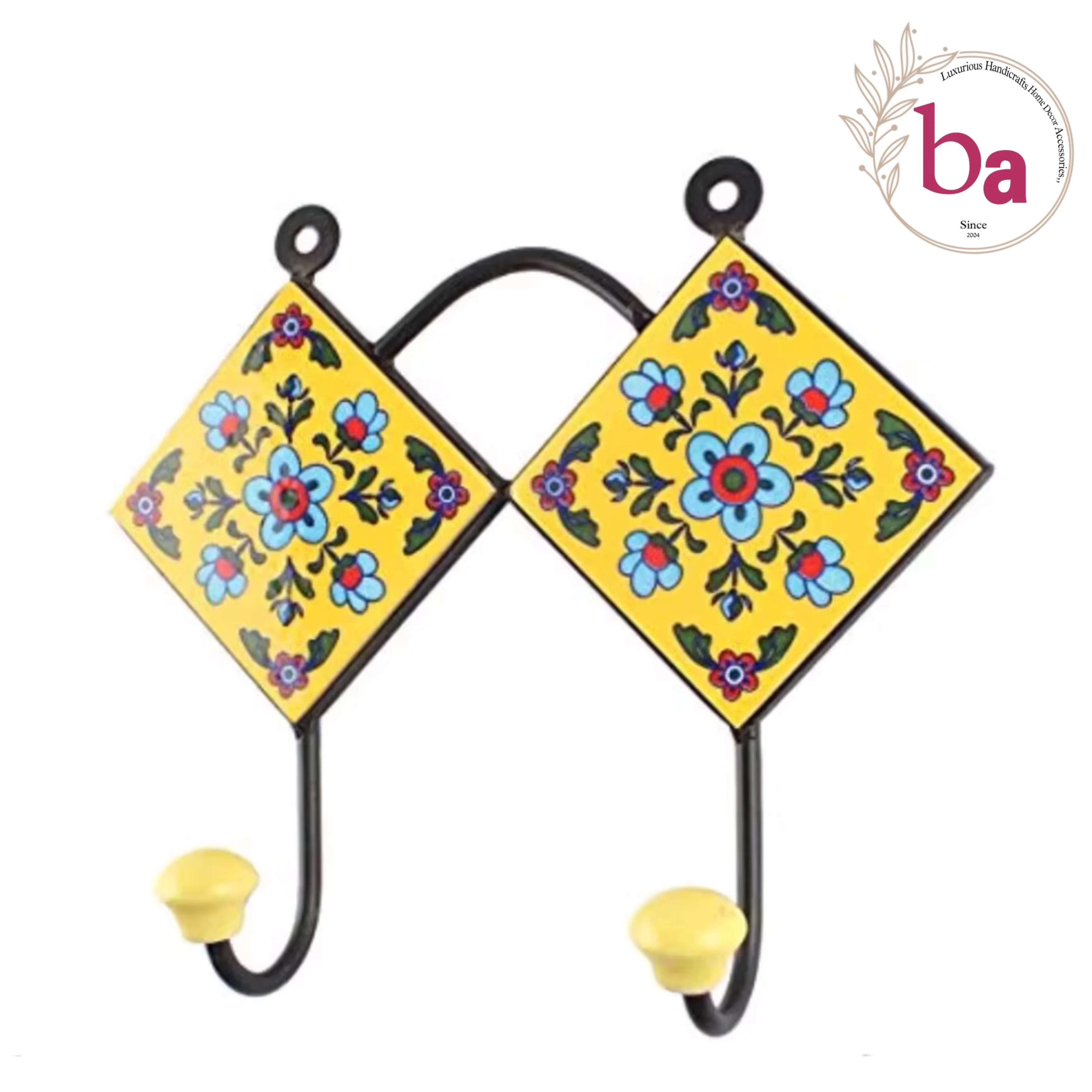 Vintage Ceramic Tile hooks with knobs Ceramic Hook Ceramic Wall Hooks India [ CIH 180]