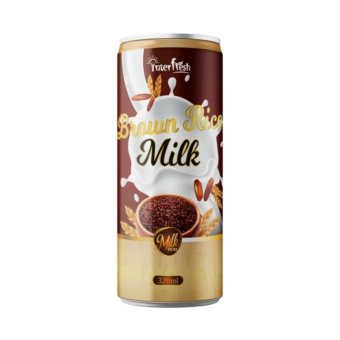 320ml Brown Rice Milk non diary Interfresh Vietnam beverage manufacturer OEM ODM global service good price Vietnam agricultural