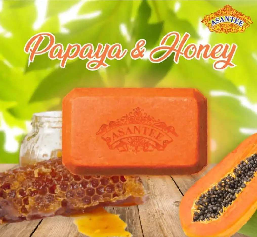 Asantee Papaya & Honey Soap, authentic Thai herbs. Helps fight acne and wrinkles white skin
