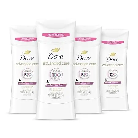 Dove Advanced Care Antiperspirant Deodorant Stick Clear Finish 4 Count deodorant