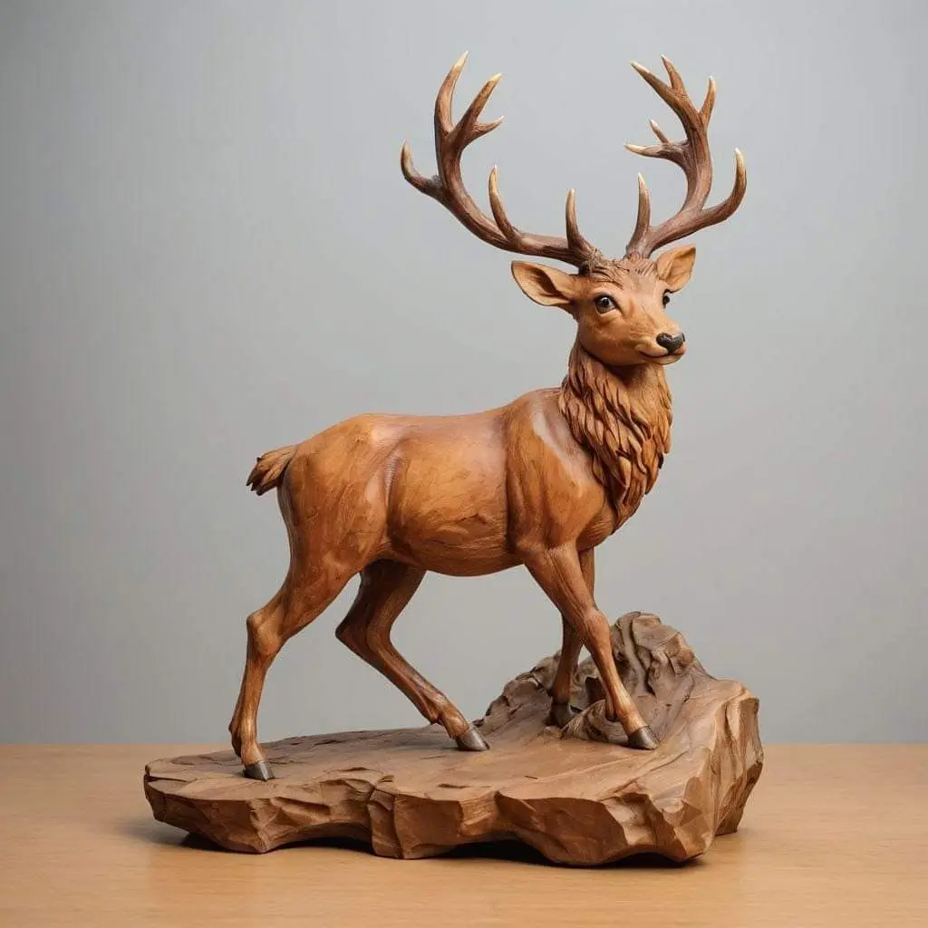 Деревянная скульптура ручной работы с анималистическим дизайном идеально подходит для декора вдохновленного природой и тематических комнат дикой природы