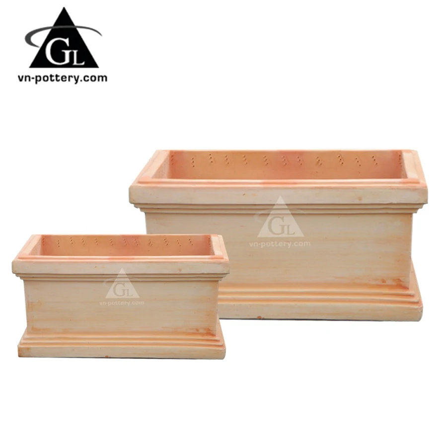 Terracotta squares pots Terracotta set of 3 clay pot plant home & garden wholesale